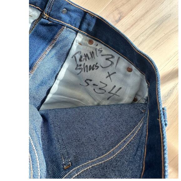 Vintage Levi's Cut off Jean Shorts Dark Wash Size 30 Waist Slim Fit Stretch - Picture 5 of 10